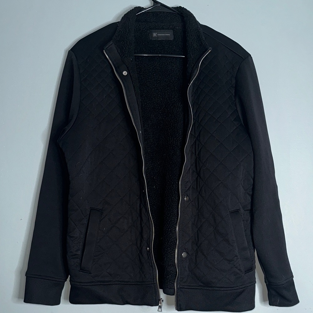INC International Concepts Black Quilted Jacket